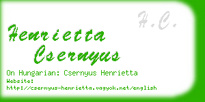 henrietta csernyus business card